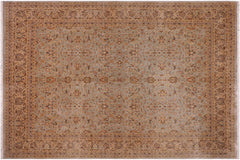 handmade Traditional  Lt. Blue Tan Hand Knotted RECTANGLE 100% WOOL area rug 8' x 10'