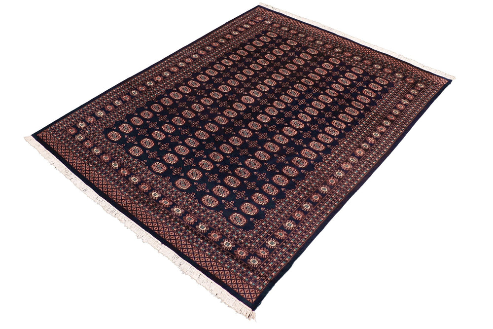handmade Geometric Bokhara Blue Blue Hand Knotted RECTANGLE 100% WOOL area rug 8X10