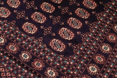 handmade Geometric Bokhara Blue Blue Hand Knotted RECTANGLE 100% WOOL area rug 8X10