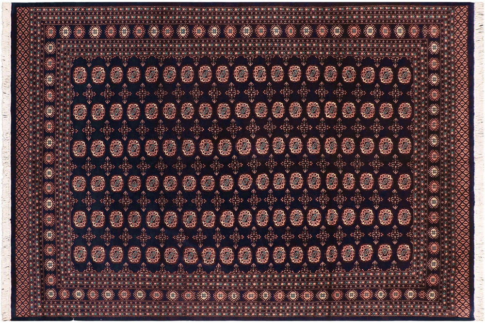 handmade Geometric Bokhara Blue Blue Hand Knotted RECTANGLE 100% WOOL area rug 8X10