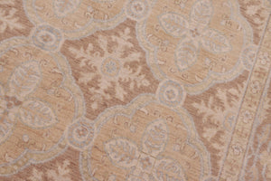 handmade Transitional Kafkaz Tan Brown Hand Knotted RECTANGLE 100% WOOL area rug 6' x 9'