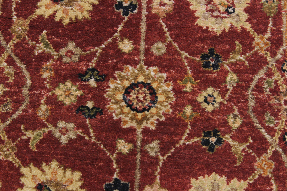 handmade Transitional Kirman Red Gold Hand Knotted RUNNER 100% WOOL area rug 3' x 12'