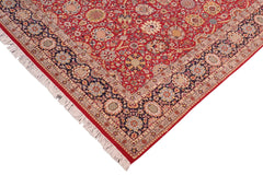 handmade Transitional  Red Blue Hand Knotted RECTANGLE 100% WOOL area rug 8x10