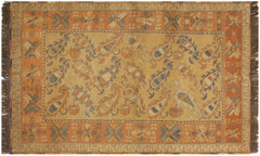handmade Geometric Soumakh Beige Orange Hand-Woven RECTANGLE 100% WOOL area rug 6 x 8