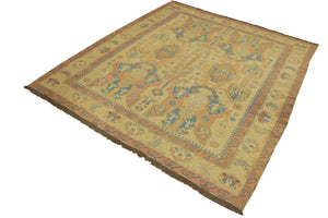 handmade Geometric Soumakh Beige Blue Hand-Woven RECTANGLE 100% WOOL area rug 10 x 12