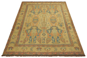 handmade Geometric Soumakh Beige Blue Hand-Woven RECTANGLE 100% WOOL area rug 10 x 12