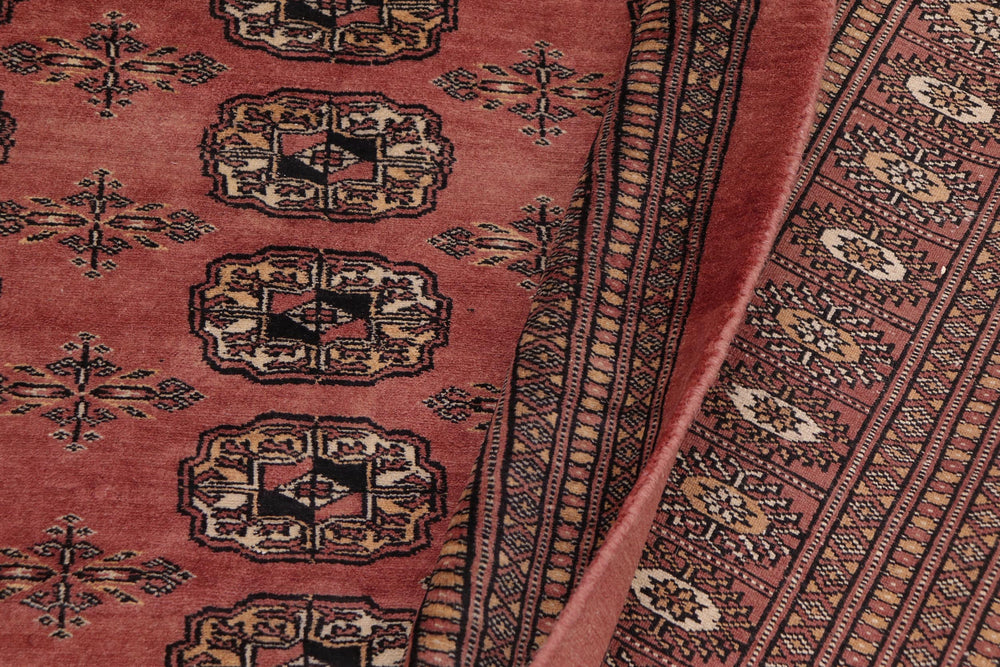 handmade Geometric Bokhara Peach Black Hand Knotted RECTANGLE 100% WOOL area rug 9X12