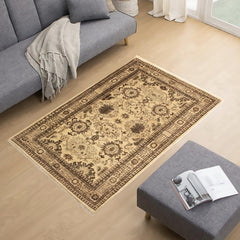 handmade Geometric Kafkaz Tan Beige Hand Knotted RECTANGLE 100% WOOL area rug 4' x 6'