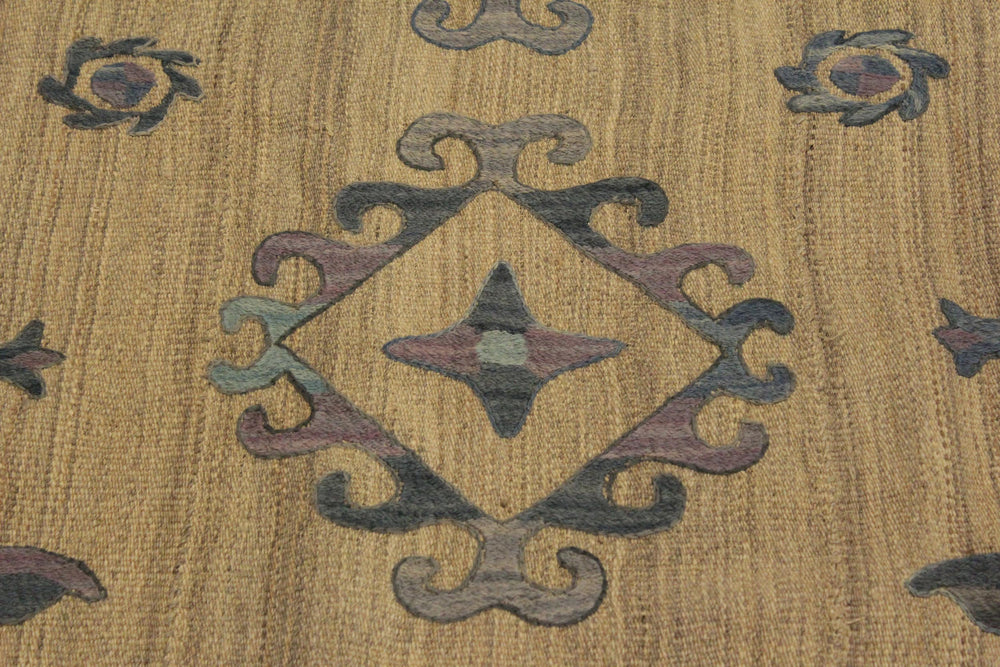 handmade Geometric Ikat Gray Blue Hand-Woven RECTANGLE 100% WOOL area rug 6' x 8'