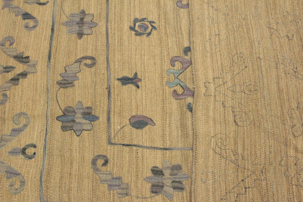 handmade Geometric Ikat Gray Blue Hand-Woven RECTANGLE 100% WOOL area rug 6' x 8'
