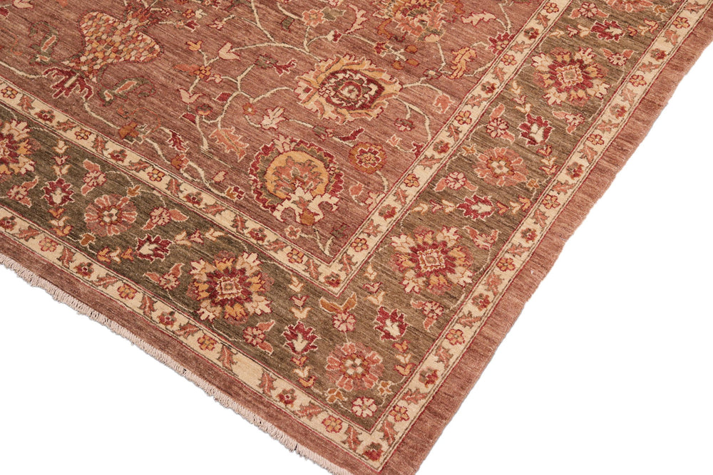 handmade Traditional Kafkaz Brown Green Hand Knotted RECTANGLE 100% WOOL area rug 8x11