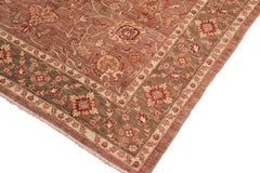 handmade Traditional Kafkaz Brown Green Hand Knotted RECTANGLE 100% WOOL area rug 8x11