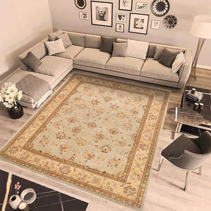 handmade Transitional Kafkaz Lt. Green Tan Hand Knotted RECTANGLE 100% WOOL area rug 9' x 12'
