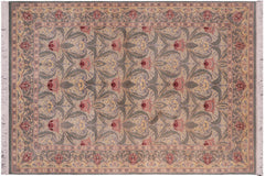 handmade Transitional Hamjolie Lt. Green Lt. Green Hand Knotted RECTANGLE 100% WOOL area rug 5x7
