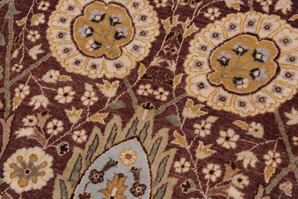 handmade Traditional  Chocolate Chocolate Hand Knotted RECTANGLE 100% WOOL area rug 9' x 12'