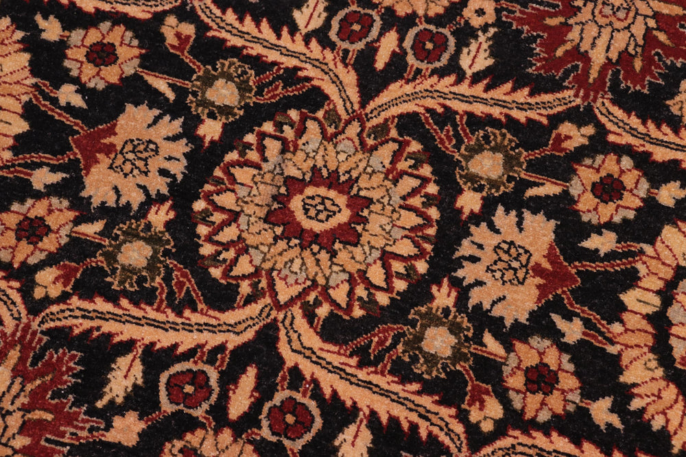 handmade Transitional  Black Tan Hand Knotted RECTANGLE 100% WOOL area rug 8' x 10'