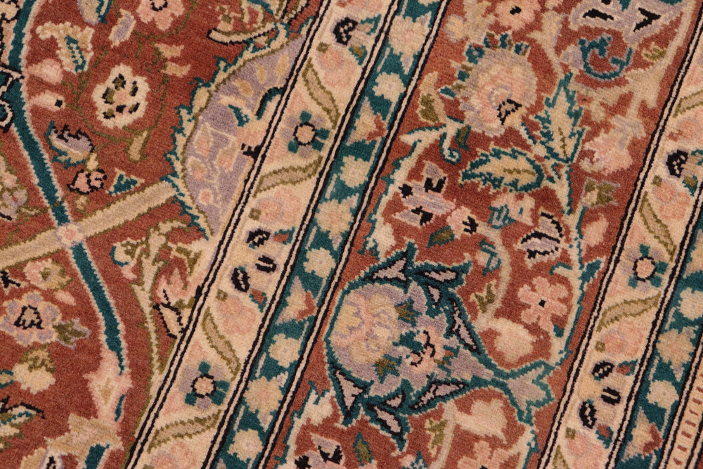 handmade Transitional Mujahid Brown Tan Hand Knotted RECTANGLE 100% WOOL area rug 8x10