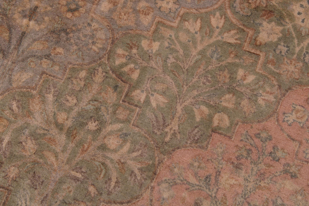 handmade Traditional Compartment Lt. Green Rust Hand Knotted RECTANGLE 100% WOOL area rug 9x12