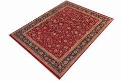 handmade Traditional Agra Red Blue Hand Knotted RECTANGLE 100% WOOL area rug 9x12