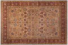 handmade Traditional Tabriz Lt. Gray Drk. Red Hand Knotted RECTANGLE 100% WOOL area rug 9x12