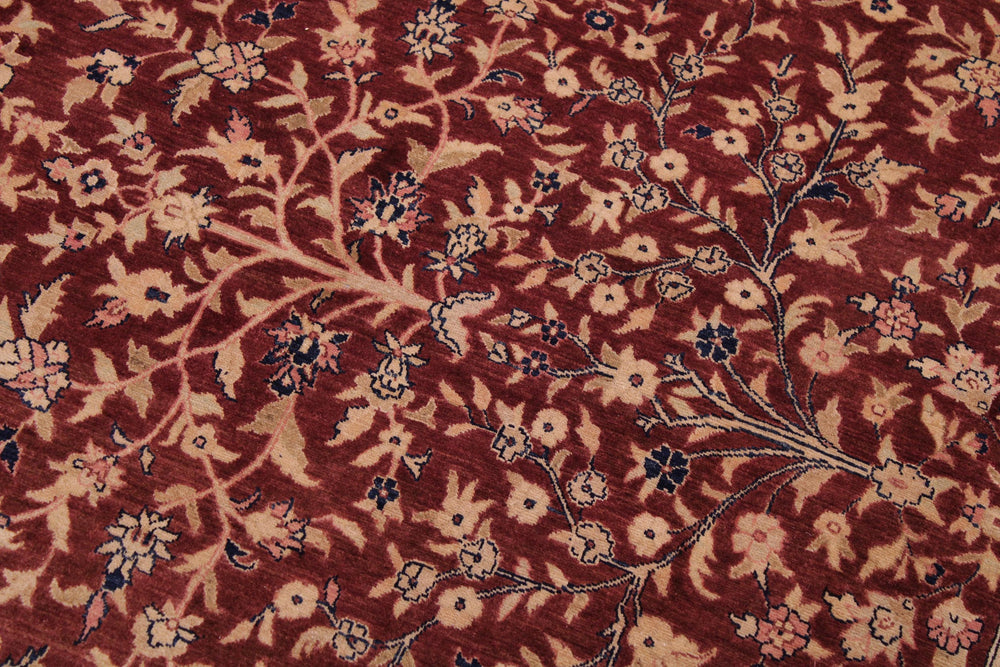 handmade Traditional Kashan Drk. Red Blue Hand Knotted RECTANGLE 100% WOOL area rug 9x12