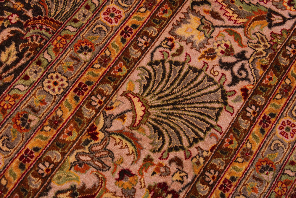 handmade Traditional  Chocolate Lt. Gray Hand Knotted RECTANGLE 100% WOOL area rug 9' x 12'