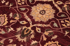 handmade Traditional Agra Red Gold Hand Knotted RECTANGLE 100% WOOL area rug 10' x 14'