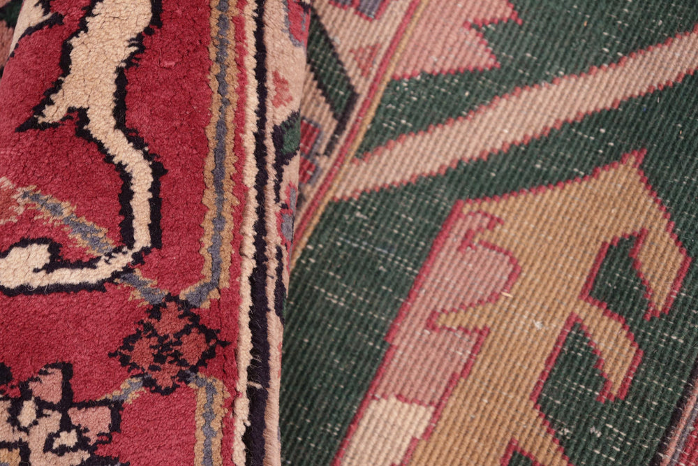 handmade Traditional Loose Weave Green Rust Hand Knotted RECTANGLE 100% WOOL area rug 8' x 10'