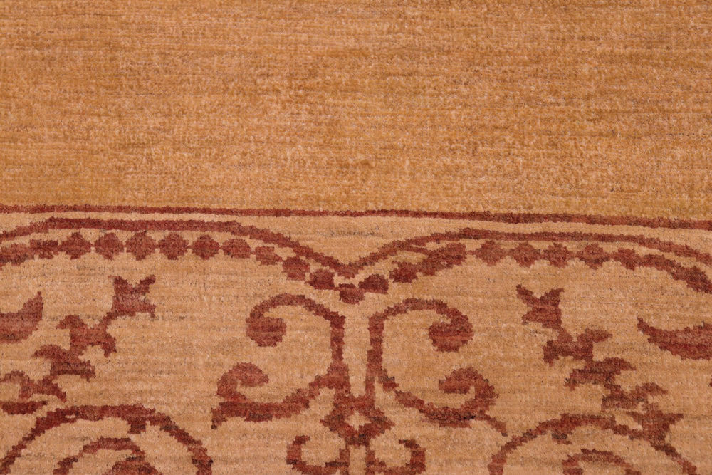 handmade Modern Kafkaz Green Ivory Hand Knotted RECTANGLE 100% WOOL area rug 9' x 10'