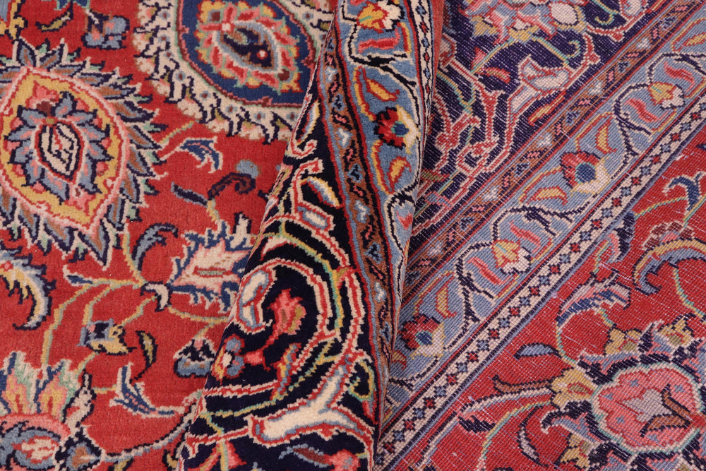 handmade Traditional Antique Rust Blue Hand Knotted RECTANGLE 100% WOOL area rug 10 x 13
