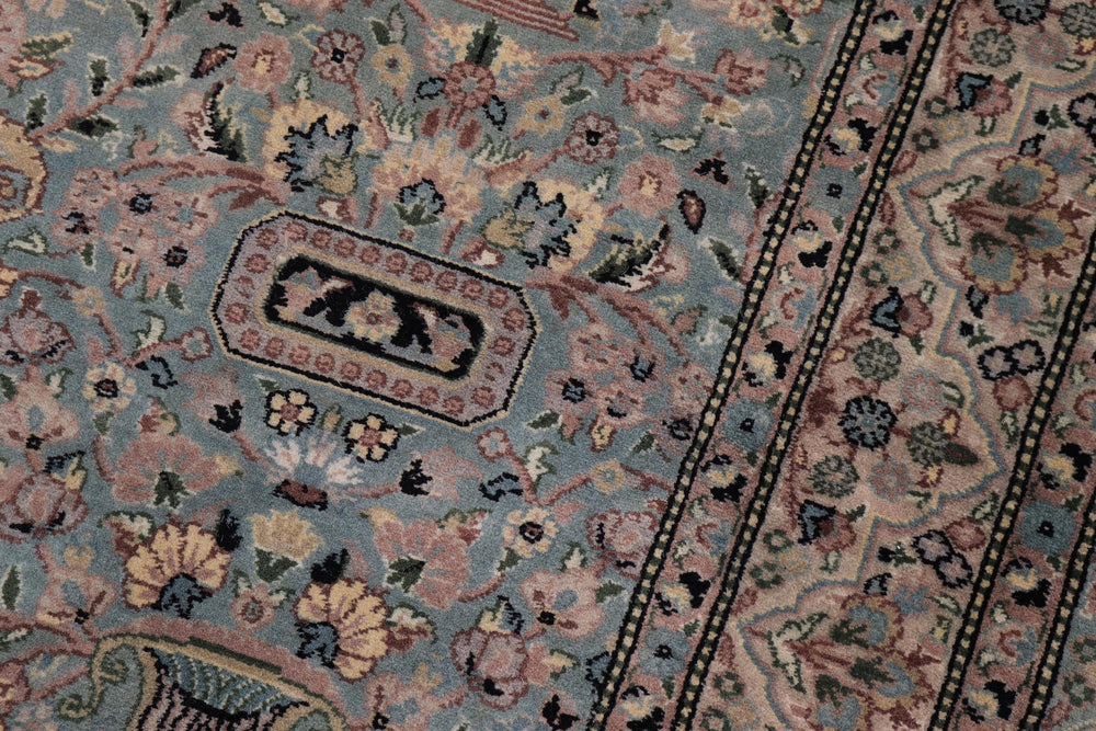 handmade Transitional Razia Lt. Green Lt. Green Hand Knotted RECTANGLE 100% WOOL area rug 10x14