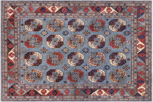 handmade Transitional Sarapi Lt. Blue Beige Hand-made RECTANGLE 100% WOOL area rug 8' x 10'
