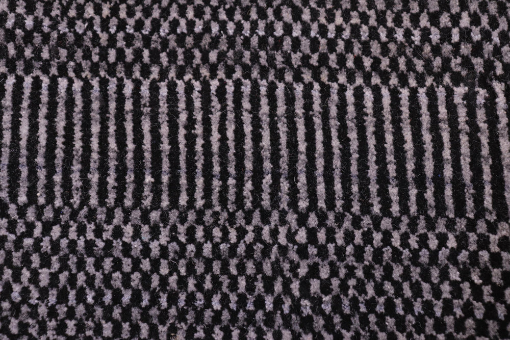 handmade Modern Grass Black Gray Hand-made RECTANGLE 100% WOOL area rug 9' x 12'