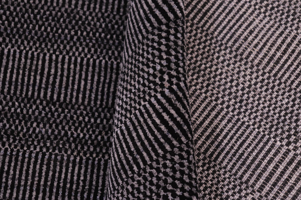 handmade Modern Grass Black Gray Hand-made RECTANGLE 100% WOOL area rug 9' x 12'