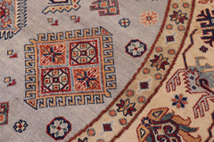 handmade Geometric Kazak Gray Beige Hand-made ROUND 100% WOOL area rug 9x9