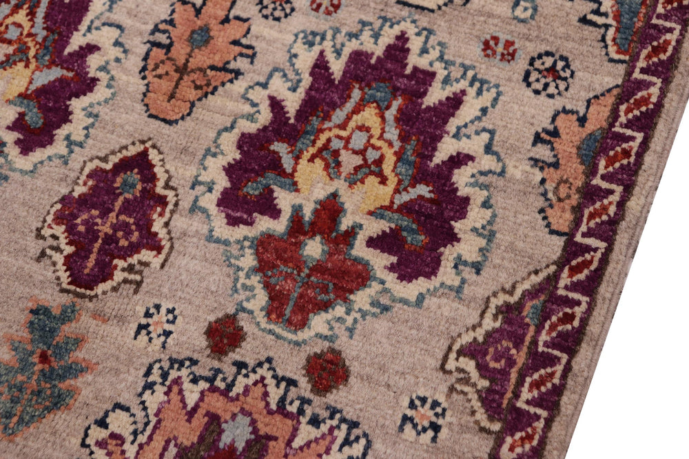 handmade Transitional Caucasian Gray Purple Hand-made RECTANGLE 100% WOOL area rug 2' x 3'