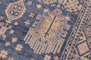 handmade Transitional Kafkaz Lt. Blue Lt. Blue Hand-made RECTANGLE 100% WOOL area rug 4' x 6'