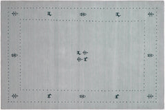 handmade Modern Gabbeh Light Blue Light Blue Hand-made RECTANGLE 100% WOOL area rug 4x6