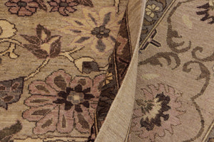 handmade Traditional Kafkaz Taupe Tan Hand Knotted RECTANGLE 100% WOOL area rug 9x12