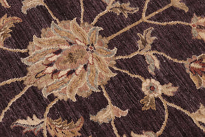 handmade Traditional Kafkaz Purple Beige Hand Knotted RECTANGLE 100% WOOL area rug 9x12