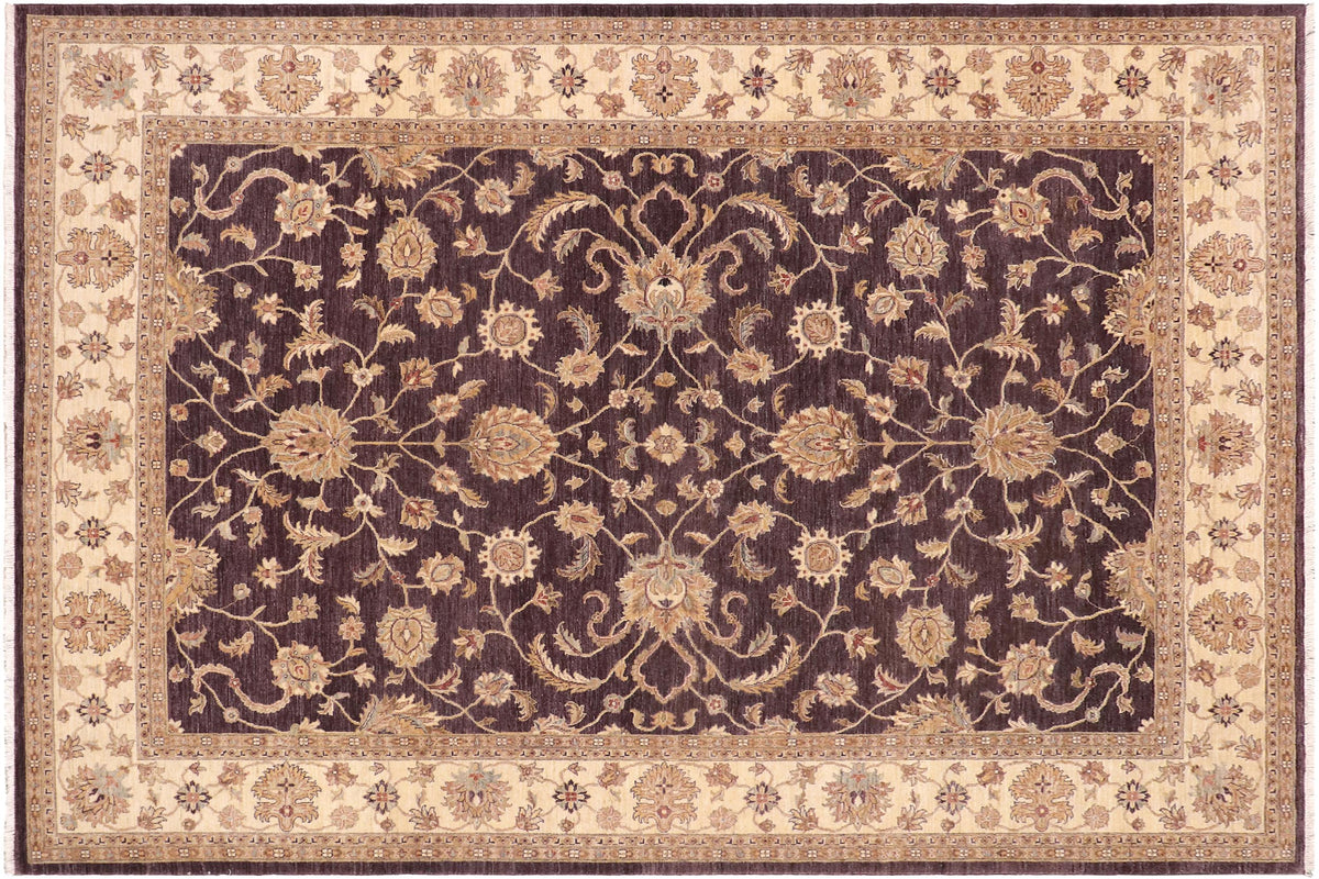 handmade Traditional Kafkaz Purple Beige Hand Knotted RECTANGLE 100% WOOL area rug 9x12