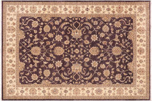 handmade Traditional Kafkaz Purple Beige Hand Knotted RECTANGLE 100% WOOL area rug 9x12