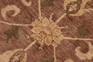 handmade Traditional Kafkaz Brown Beige Hand Knotted RECTANGLE 100% WOOL area rug 8x11
