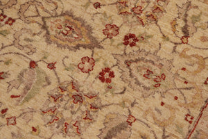 handmade Transitional Kafkaz Tan Brown Hand Knotted RECTANGLE 100% WOOL area rug 9' x 12'
