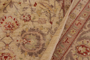 handmade Transitional Kafkaz Tan Brown Hand Knotted RECTANGLE 100% WOOL area rug 9' x 12'