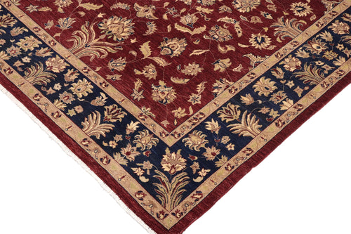 handmade Traditional Kafkaz Red Blue Hand Knotted RECTANGLE 100% WOOL area rug 9x12