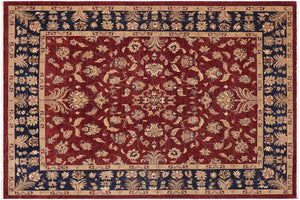 handmade Traditional Kafkaz Red Blue Hand Knotted RECTANGLE 100% WOOL area rug 9x12