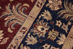 handmade Traditional Kafkaz Red Blue Hand Knotted RECTANGLE 100% WOOL area rug 9x12
