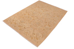 handmade Modern Kafkaz Tan Brown Hand Knotted RECTANGLE 100% WOOL area rug 6x9
