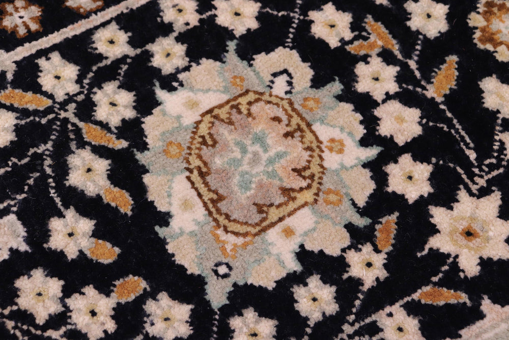 handmade Transitional Design Black Lt. Tan Hand Knotted RECTANGLE 100% WOOL area rug 6' x 9'